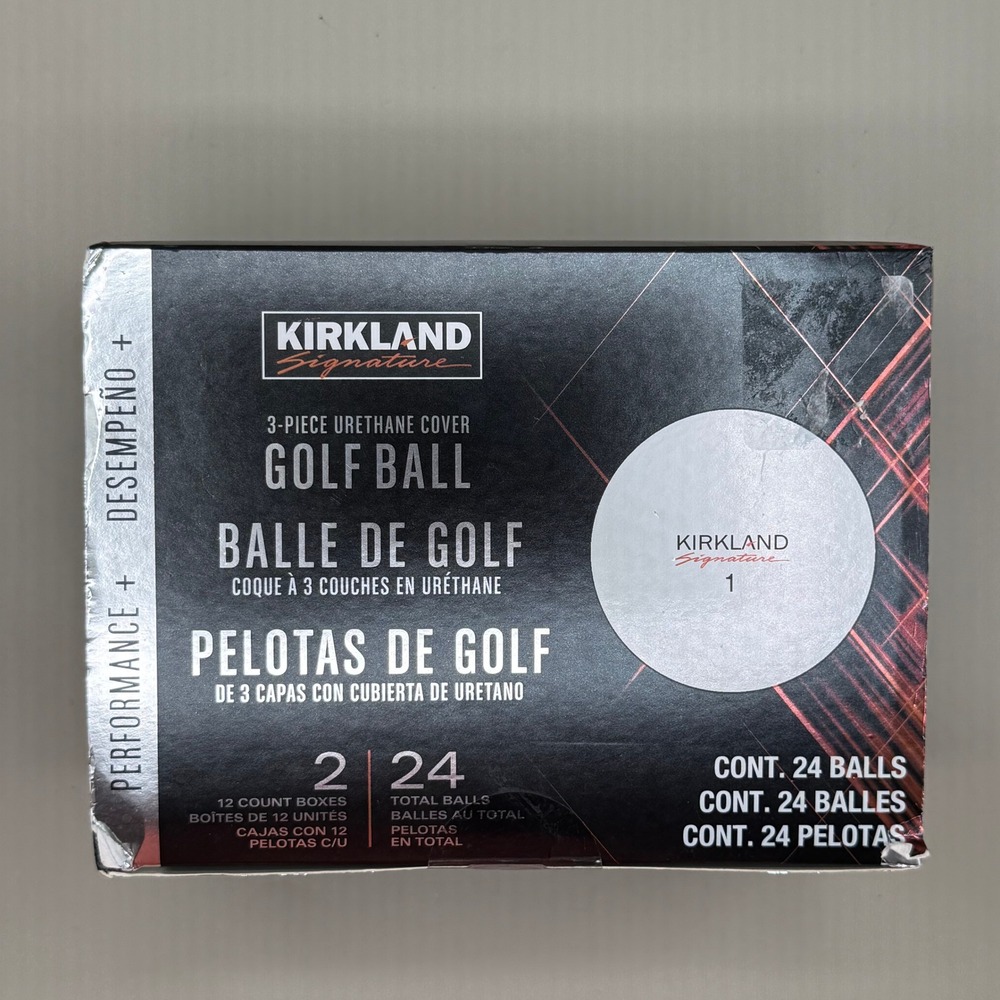 Kirkland Signature 3-Piece Urethane Cover Golf Balls White 24 Count New Box